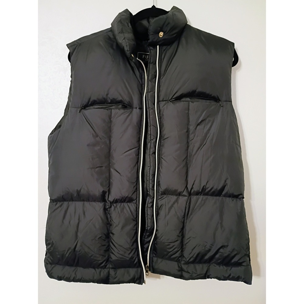 FU DA SPORT Puffer Vest Black Duck Down Fill Women's Size L